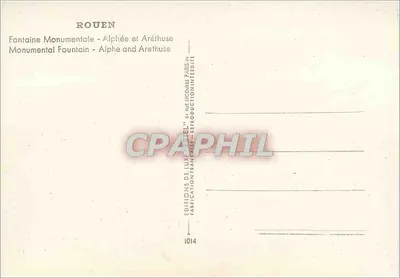 Rouen — Fonte Monumental de Alphée e Aréthuse — Estol — Verso