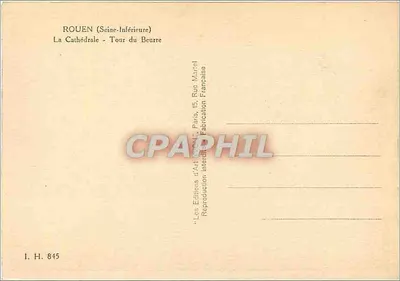 Rouen (Seine-Inférieure) — Katedra — Wieża Miodowa — Wydawnictwo Art Mertel, Paryż — Rewers