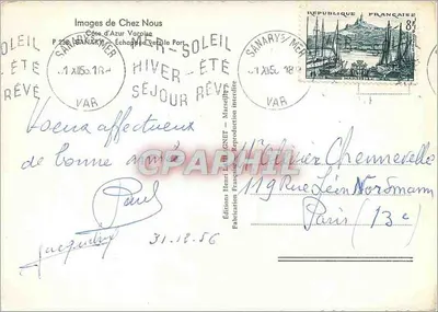 Haven van Sanary-sur-Mer — uitzicht vanaf de pijnbomen — Afbeeldingen van Chez Nous — Achterkant