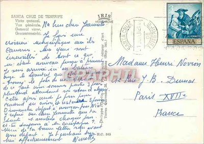 Santa Cruz de Tenerife — vista geral — editor Graphiphil, n° H.C. 845 — Verso