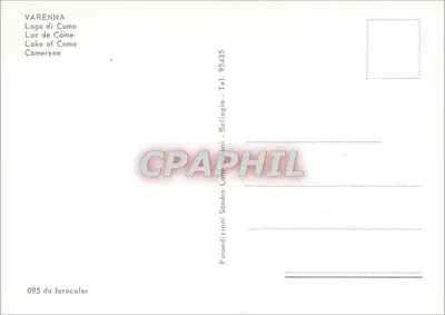 वेरेन्ना — कोमे झील — फोटेडीज़िओनी सैंड्रो लट्टारिनी, संख्या 095 — पीछे