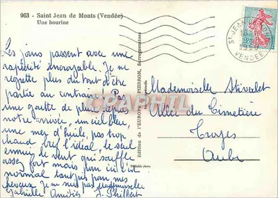 Saint-Jean-de-Monts (Vendée) — Mała chatka — Wydawnictwo EUROP, nr 963 — Rewers