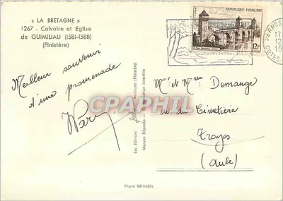 Calvário e igreja de Guimiliau — Finistère — Foto Verdadeira — Verso