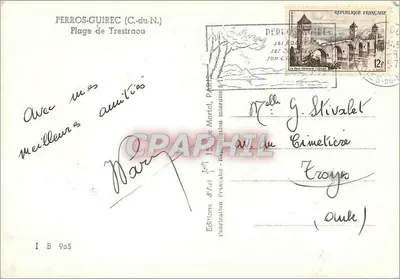 Praia de Trestreau — Perros-Guirec (C.-du-N.) — Edições de Arte Martel, n° IB 965 — Verso