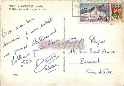 Port La Nouvelle (Aude) — Le port, cargo à quai — Éditions S.L. Lyon — Verso