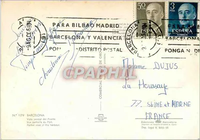 Barcelonę — Częściowy widok portu — Wydawnictwo Comercial Postal — Rewers