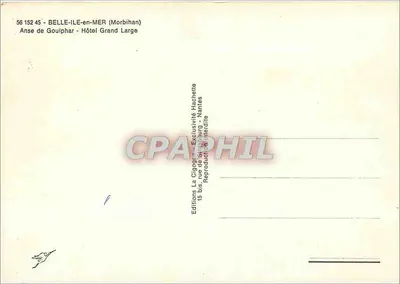 Anse de Goulphar — Hôtel Grand Large — Éditions La Cigogne — Verso