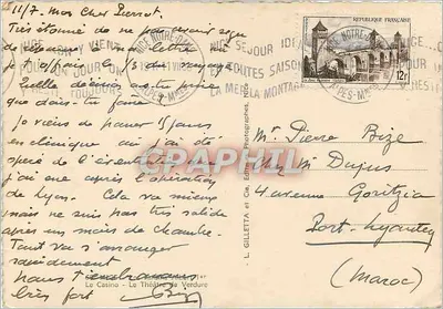 Widok z powietrza Nicei — Plac Masséna i góra w tle — L. Gilletta & Cie, wydawca — Rewers