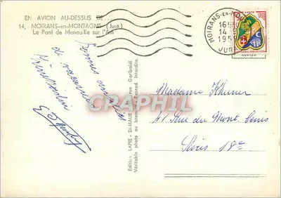 Moirans-en-Montagne — O Pont de Menouille sobre o rio Am (Jura) — Lapie, Service Aérien — Verso