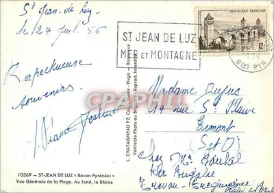 Saint-Jean-de-Luz — Vista geral da praia, no fundo a Rhune — L. Chataigneau, n° 10369 — Verso