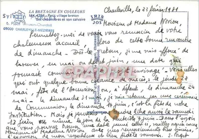 Charleville — Petit village breton — Édition Sylvain, n° 4284 — Rewers