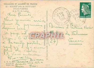 Bourisp perto de Saint-Lary — Altos-Pirineus — Edições Jean-Jaouït — Verso