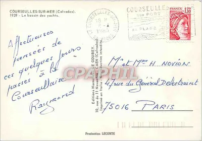 A Coursoullaise — Porto dos iates — Éditions Goubey — Verso