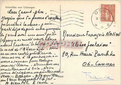 Dalsnibba w Geiranger — widok panoramiczny — wydawca nieczytelny — Rewers