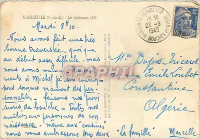 Zamek If — Marsylia (8e-du-R.) — wydawca André Leconte, Paryż — Rewers