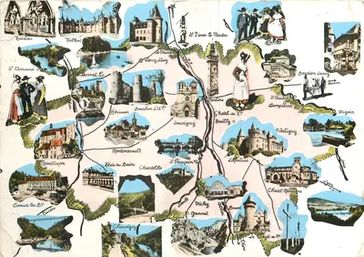 Carta postal turística da região de Bourbon-Lancy — Editor: , n° F 0-7