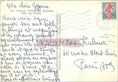 Les Sables-d'Olonne — De Zwembad — Uitgever Elie — Achterkant