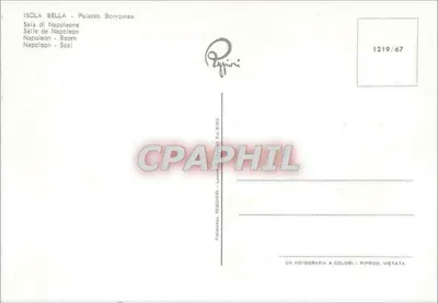 Ilha Bela - Palácio Borromeo - Sala de Napoleão — editor Pappiri, n° de série 1219/67 — Verso