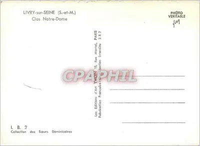 Zamek w Livry-sur-Seine — Clos Notre-Dame — Wydawnictwo Yvon, Paryż — Rewers
