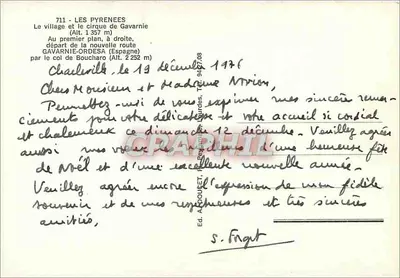 Os Pirineus - O vilarejo e o circo de Gavarnie (Alt. 1357 m) — Gavarnie-Ordesa (Espanha) — Ed. A. Boucet, T. 9427.08 — Verso