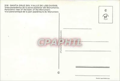 Santa Cruz del Valle de los Caídos — vista panorâmica traseira do monumento — Comercity, n° 216 — Verso
