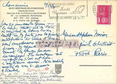 Capvern-les-Bains — widok katedry Notre-Dame i maswu Pyrenes — wydawca IRIS — Rewers