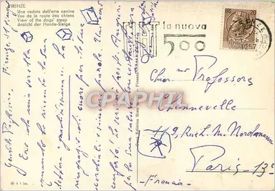 Vista de Florença — a partir da estrada dos cães — editor La Nuova — Verso