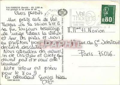 Val-Thorens — Vista geral e pistas de esqui — Combier Impressor Mâcon — Verso