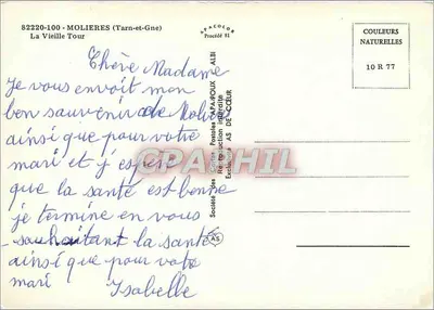 Molières (Tarn-et-Gèze) — A Velha Torre — AS — Verso