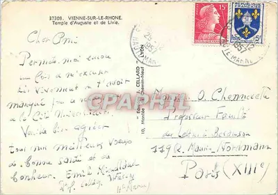 Templo de Augusto e Lívio — Viena-sur-le-Rhône — Edição J. Cellard — Verso