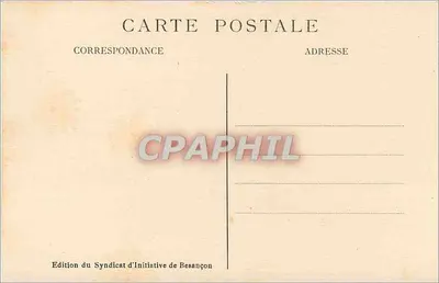 Boogwerken van het Paleis Granvelle en Beeld van Kardinaal Granvelle — Besançon-les-Bains — Uitgave van het Syndicat d'Initiative van Besançon — Achterkant