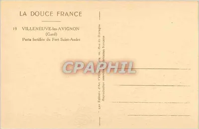 Zamknięta brama Fortu Saint-André — Villeneuve-lès-Avignon (Gard) — Les Éditions d'Art TVD, Rue de Bretagne — Rewers