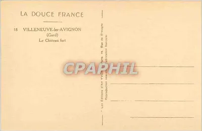 Villeneuve-lès-Avignon — O Castelo Forte — Les Éditions d'Art Vivon, Paris — Verso