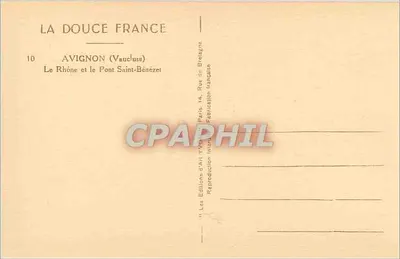Avignon (Vaucluse) — De Rhône en de Brug Saint-Bénézet — Les Éditions d'Art Vaucluse — Achterkant