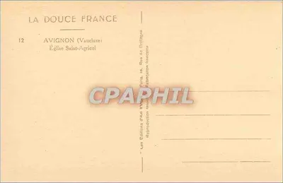 Kerk van Sint Agricola — Avignon (Vaucluse) — Les Éditions d'Art VVa — n°12 — Achterkant