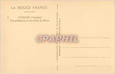 Avignon — Ogólny widok z prawego brzegu Rony — Wydawnictwo Sztuki Vaucluse — Rewers