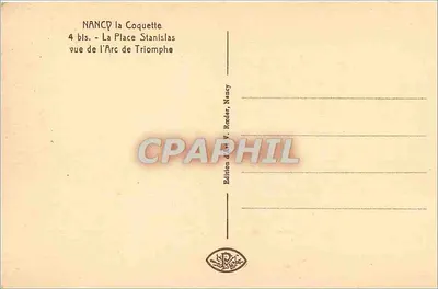 Nancy - Plac Stanisława widziany z Arcu Triumfalnego - Wydawnictwo V. Reader, Nancy — Rewers
