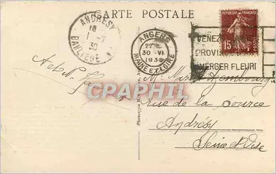 Angers — Vista geral do Castelo — L. V., fot. 234 — Verso