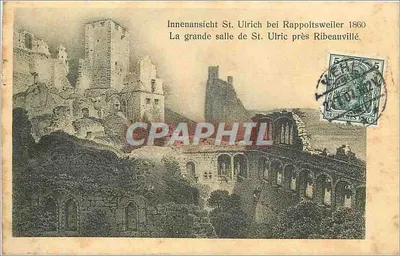 Ruínas de St. Ulrich em Rappoltsweiler — vista interior — 1860