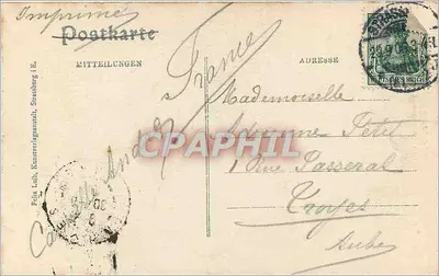 Strasburg - Stare Dom (Maison Kammerzell) — wydawca drukarz nieznany, numer seryjny nie widoczny — Rewers