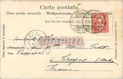 Trümmelbach — wodospad i mostek — Corbaz & Cie, Lausanne - V 49 — Rewers