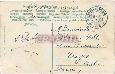 Drei Aehren. Vosgi — Panoramische uitzicht op een bergdorp — onbekende uitgever, serie-nummer niet zichtbaar — Achterkant