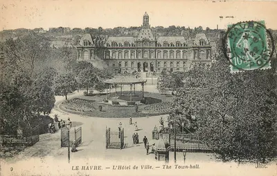 Le Havre — O Palácio de Justiça — The Town-hall. — Editor Jhot. N°9