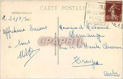 ROUEN - Katedra — widok fasady i wież — wydawca Marcel Raffi, Rouen — Rewers