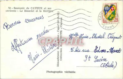 Cayeux-sur-Mer — férias — Monachrome, A. Devitte, n°79 — Verso
