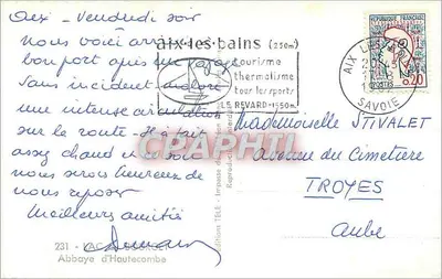 Abbaye d'Hautecombe — Aix-les-Bains — wydawnictwo TÉLÉ — Rewers