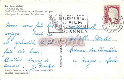 Cannes - La Croisette i Suquet — Wydawnictwo Rella, nr 2099 — Rewers