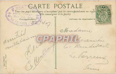 Trilly. Kościół Świętego Épvre — widok budynku gotyckiego — wydawca L. V. & Cie, nr 1003 — Rewers