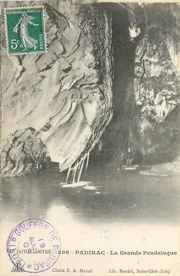 Padirac — A Grande Pendeloque — Cliché E. A. Martel, Lib. Baudel, Saint-Céré (Lot)