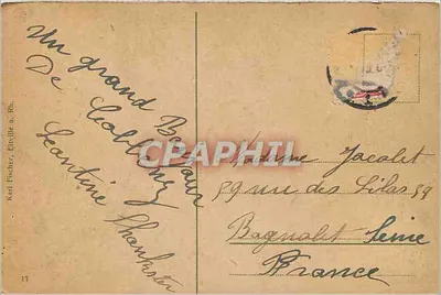 Koblenica, Bergfrieden — widok brzegu i portu — Karl Fischer, Ettalille a. Rh. — Rewers